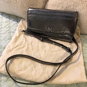 Michael Kors metallic silver cross bag